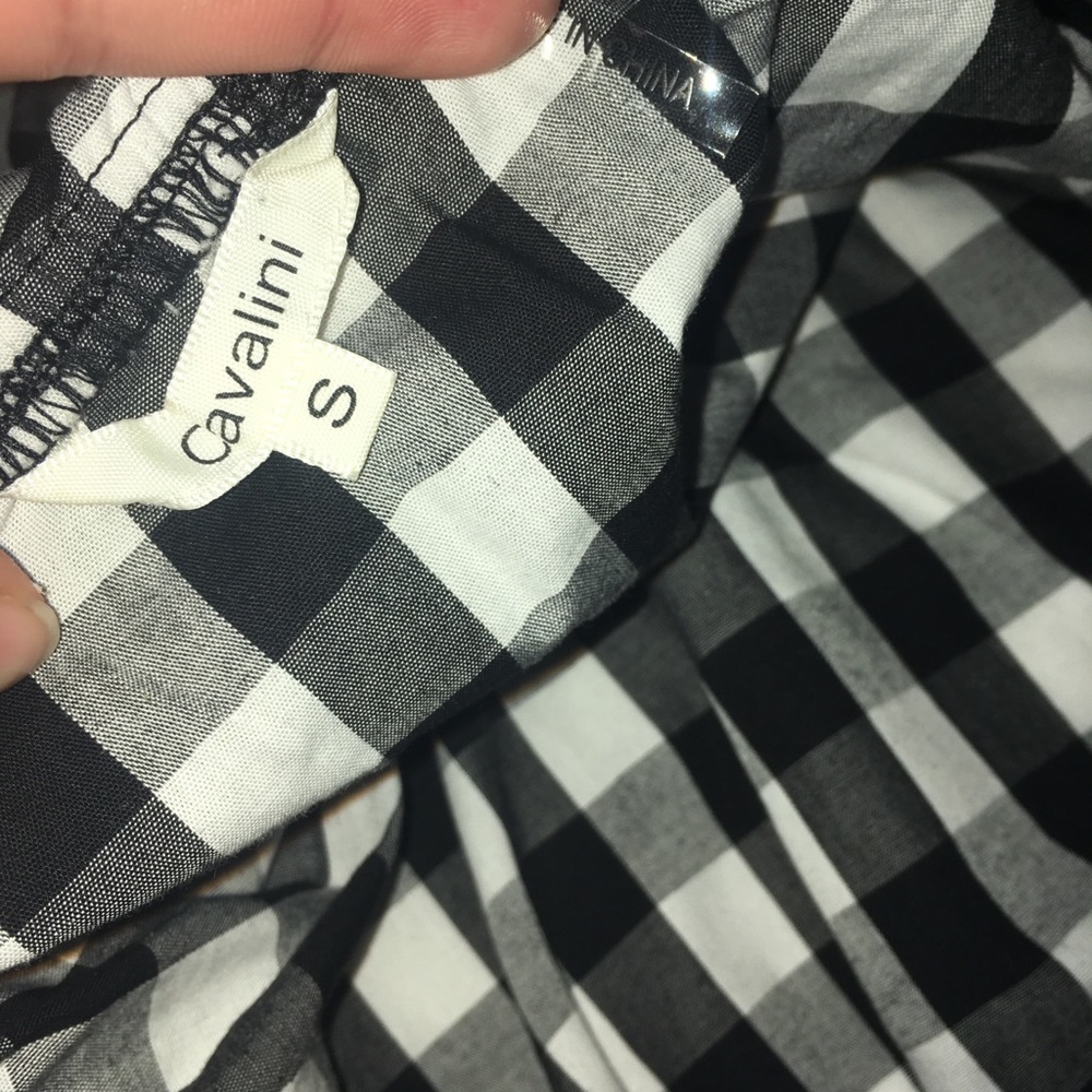 off the shoulder checkerboard top